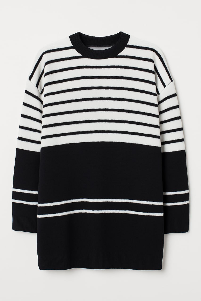 بافت زنانه سایز بزرگ مدل خطی به رنگ مشکی