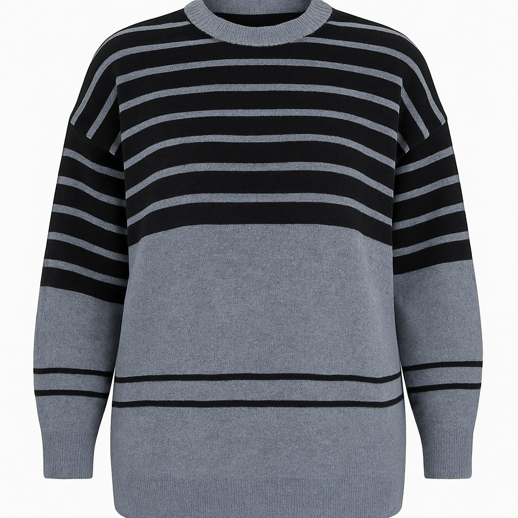 بافت قواره دار زنانه مدل خطی رنگ طوسی