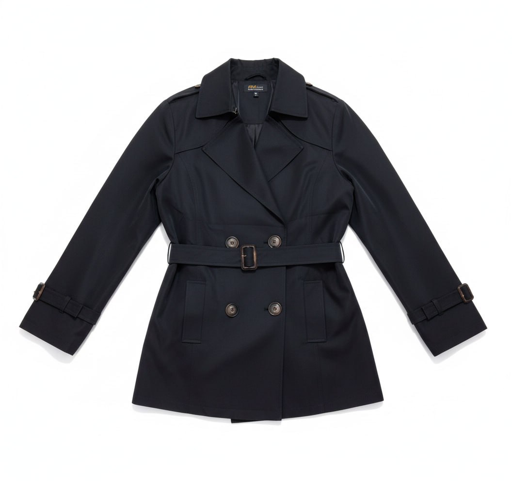 عکس بارونی کوتاه زنانه اسپرت به رنگ مشکی