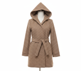پالتو چهارخونه زنانه شیک به رنگ قهوه ای