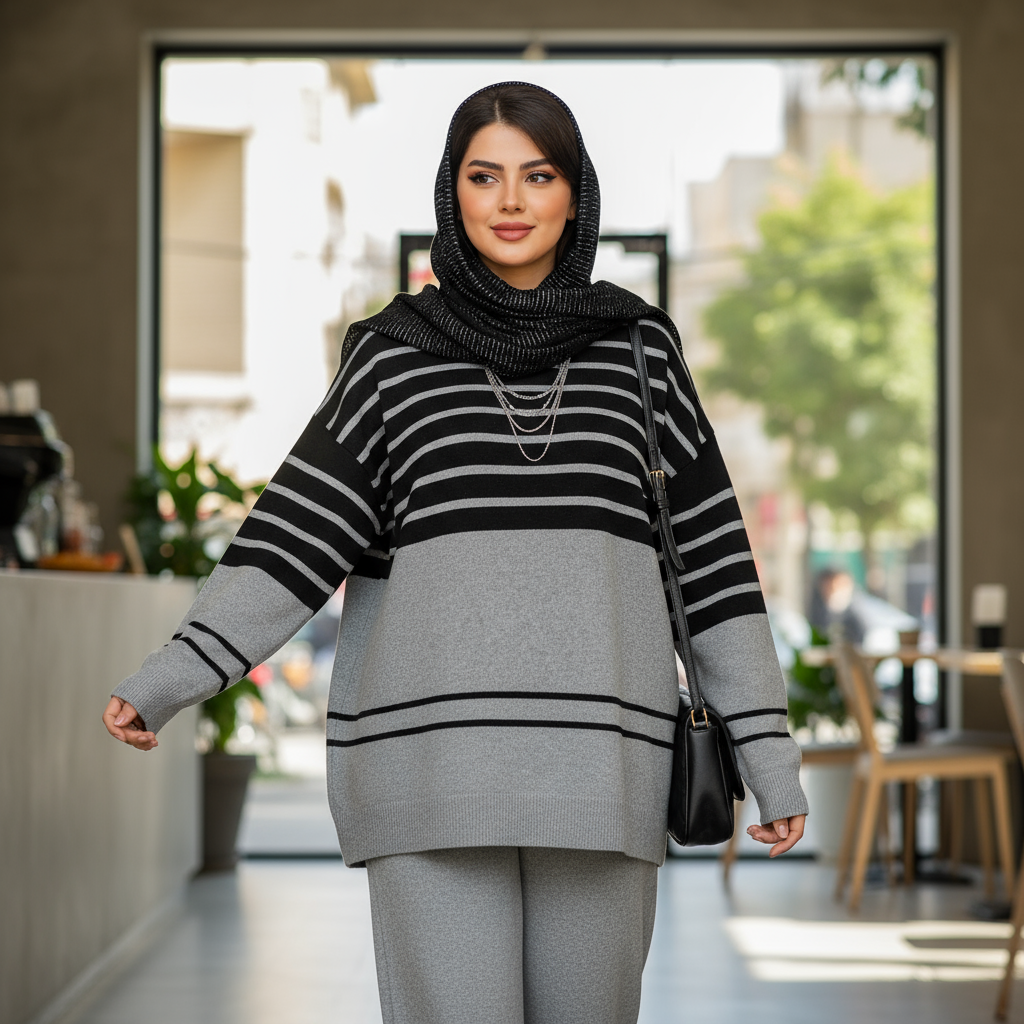 عکس بافت سایز بزرگ خط دار نمای اصلی رنگ طوسی