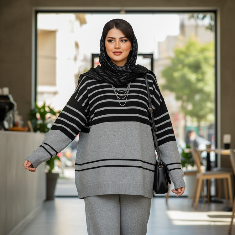 عکس بافت سایز بزرگ خط دار نمای اصلی رنگ طوسی