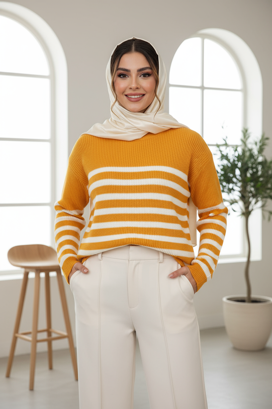 نمای اصلی بافت راه راه زرد رنگ