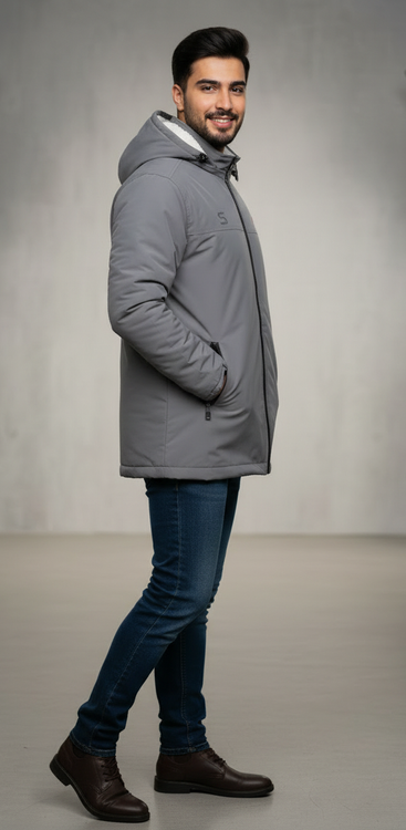 کاپشن مردانه اسپرت مموری کلاهدار شیک و سبک مناسب استفاده روزمره