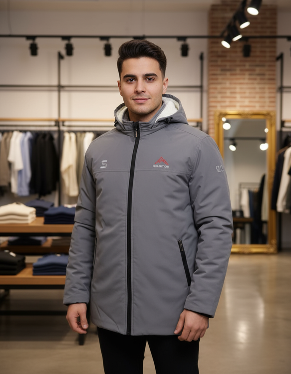 کاپشن مردانه کلاهدار جنس مموری با طراحی مدرن و کیفیت بالا