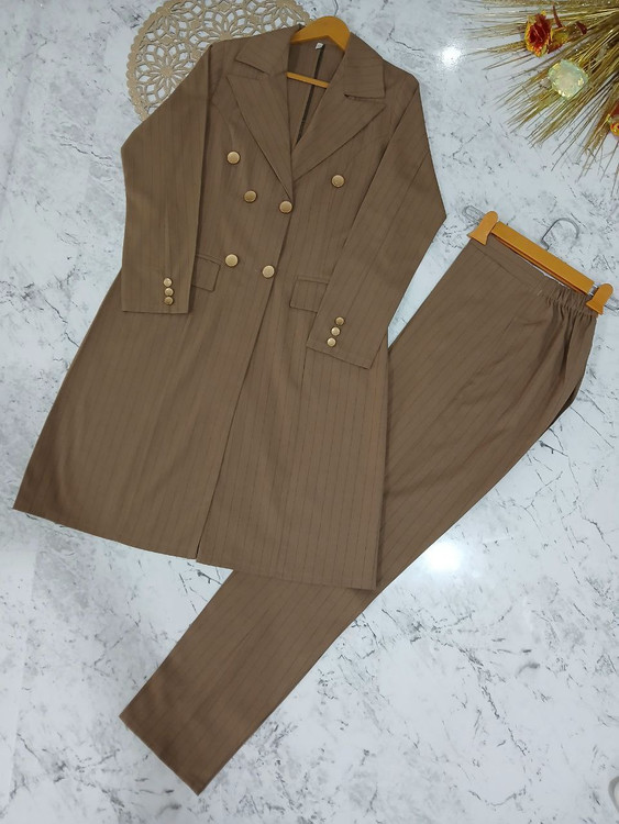 مانتو شلوار اداری زنانه دیپلمات جدید مدل جانان نمای کامل ست