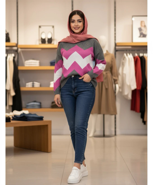 بافت زنانه ذغالی با طراحی کلاسیک و استایل رسمی