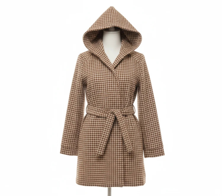 پالتو بلند زنانه پیچازی نسکافهای تیره شیک و جذاب مناسب استفاده روزمره