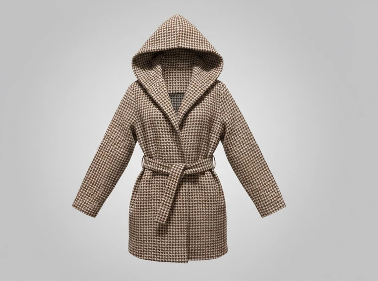 پالتو بلند زنانه پیچازی قهوهای با طراحی خاص و مناسب محیط کار و دانشگاه