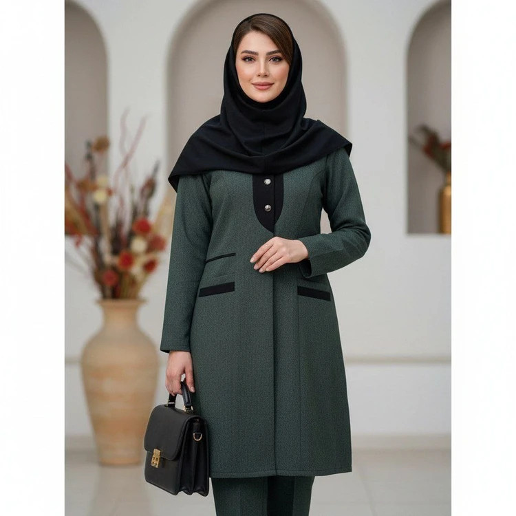 مانتو شلوار زنانه اداری شیک ترکیبی مناسب جلسات کاری و رسمی