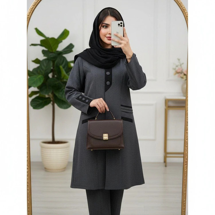 ست مانتو شلوار اداری زنانه ترکیبی شیک مناسب استفاده روزمره