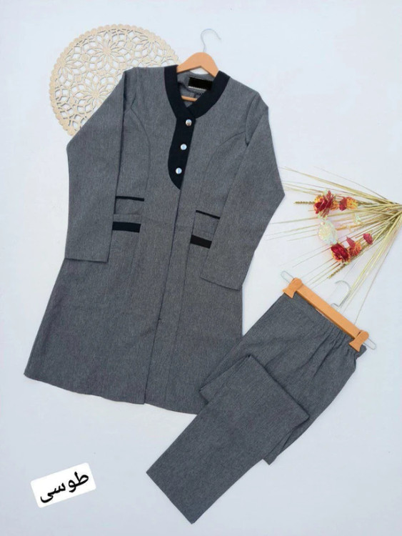 مانتو شلوار زنانه اداری ترکیبی شیک جدید مناسب محیط کاری مدرن