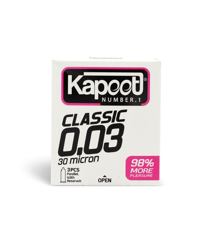 کاندوم بسیار نازک کاپوت مدل Classic 0.03 بسته ۳ عددی – Kapoot Ultra Thin