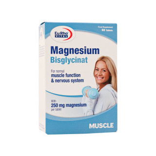 قرص منیزیم یوروویتال مدل Magnesium Bisglycinate بسته 60 عددی