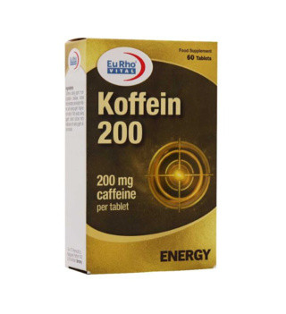 قرص کافئین یوروویتال 200 میلی گرم بسته 60 عددی