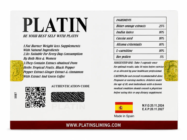 قرص لاغری پلاتین جدید 35 عددی اصل | قوی و مؤثر برای کاهش وزن سریع PLATIN - Image 2
