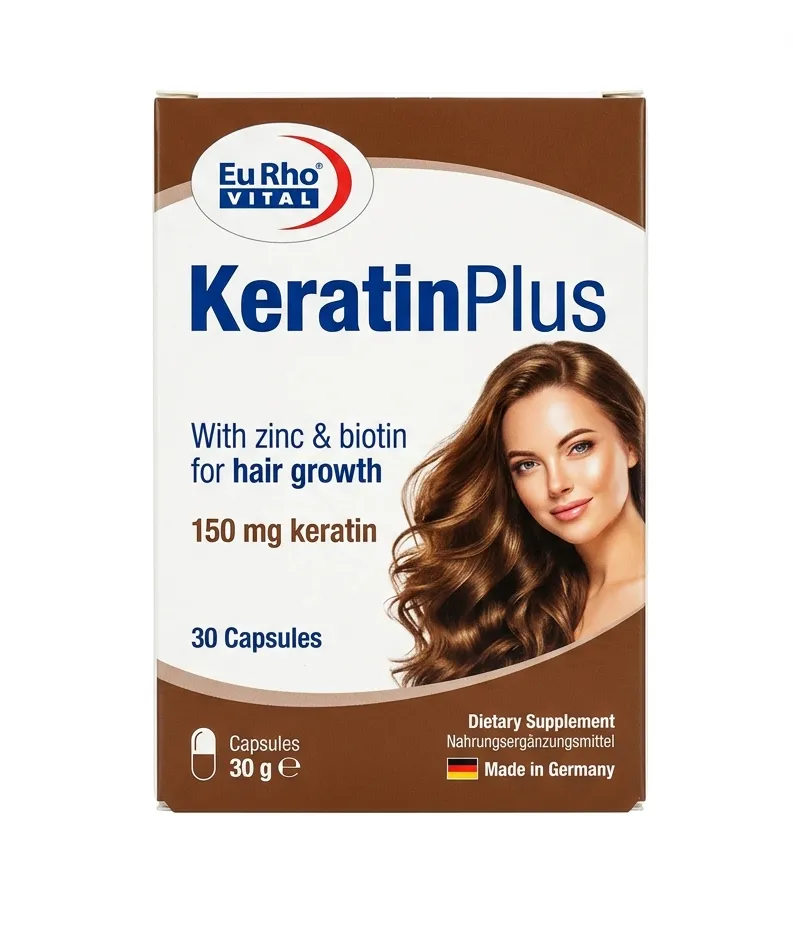 کپسول ژلاتینی نرم کراتین پلاس یوروویتال 40 عددی