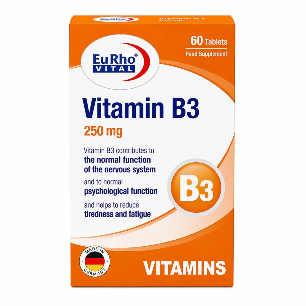 قرص ویتامین B3 یوروویتال بسته 60 عددی
